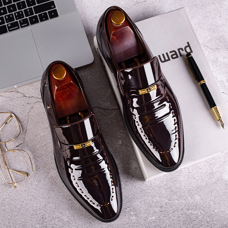 Large size leather shoes, men's breathable Korean style shoes, business formal low cut shoes - V.I.P Digital Presence