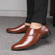Leather shoe covers, casual pointed single shoes, men's mesh hole shoes - V.I.P Digital Presence