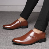 Leather shoe covers, casual pointed single shoes, men's mesh hole shoes - V.I.P Digital Presence