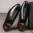 Leather shoe covers, casual pointed single shoes, men's mesh hole shoes - V.I.P Digital Presence