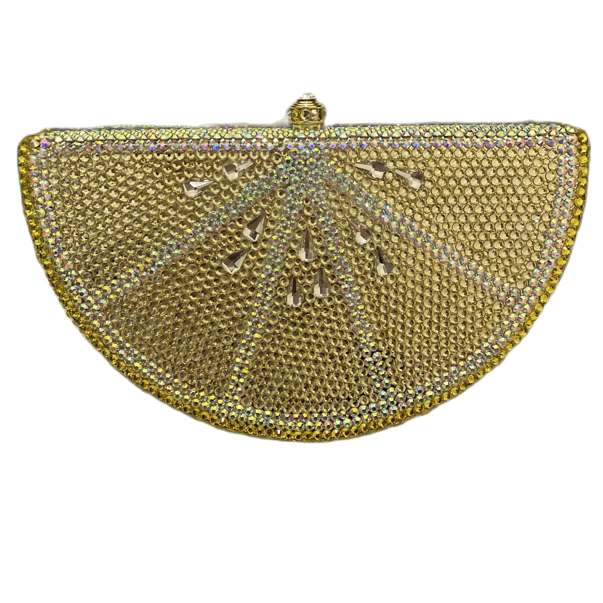 Lemon Shape AB/Gold Rhinestone Small Women Shoulder Bag Luxury Designer Lady Girls Evening Clutches Wedding Party Chain Purse - V.I.P Digital Presence