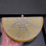 Lemon Shape AB/Gold Rhinestone Small Women Shoulder Bag Luxury Designer Lady Girls Evening Clutches Wedding Party Chain Purse - V.I.P Digital Presence