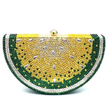 Lemon Shape AB/Gold Rhinestone Small Women Shoulder Bag Luxury Designer Lady Girls Evening Clutches Wedding Party Chain Purse - V.I.P Digital Presence