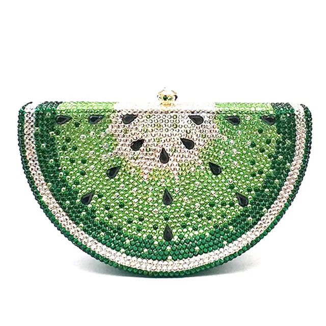 Lemon Shape AB/Gold Rhinestone Small Women Shoulder Bag Luxury Designer Lady Girls Evening Clutches Wedding Party Chain Purse - V.I.P Digital Presence