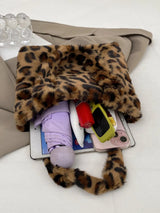 Leopard Fluff Handbag with Zip - V.I.P Digital Presence