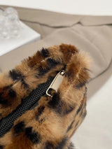 Leopard Fluff Handbag with Zip - V.I.P Digital Presence