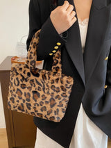 Leopard Fluff Handbag with Zip - V.I.P Digital Presence