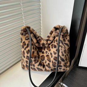 Leopard Furry Shoulder Bag - V.I.P Digital Presence