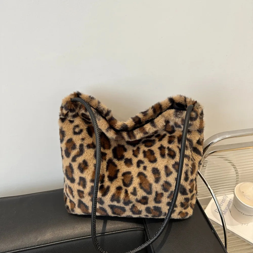 Leopard Furry Shoulder Bag - V.I.P Digital Presence