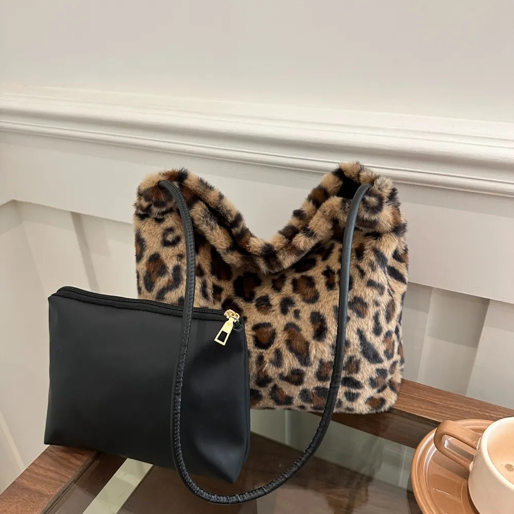 Leopard Furry Shoulder Bag - V.I.P Digital Presence
