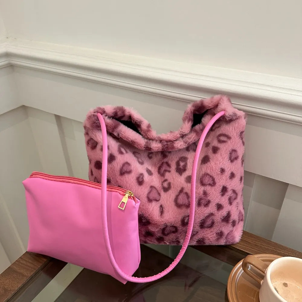Leopard Furry Shoulder Bag - V.I.P Digital Presence