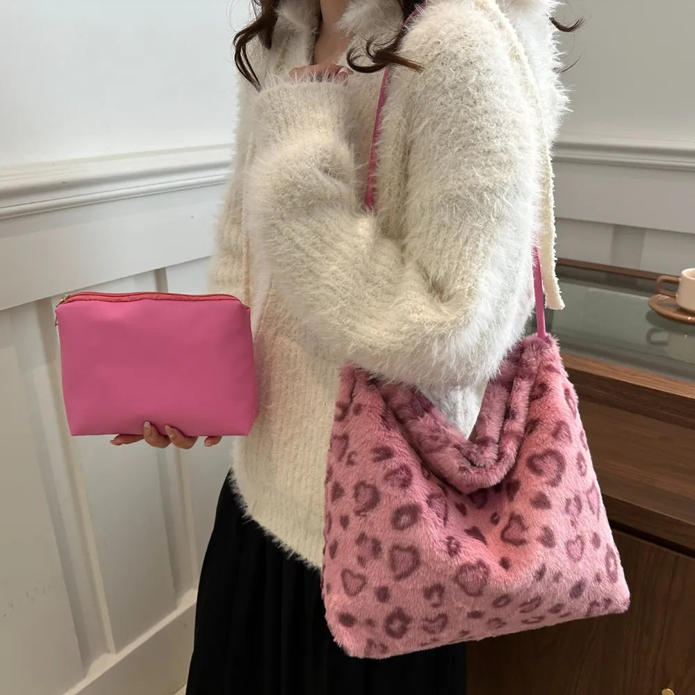Leopard Furry Shoulder Bag - V.I.P Digital Presence
