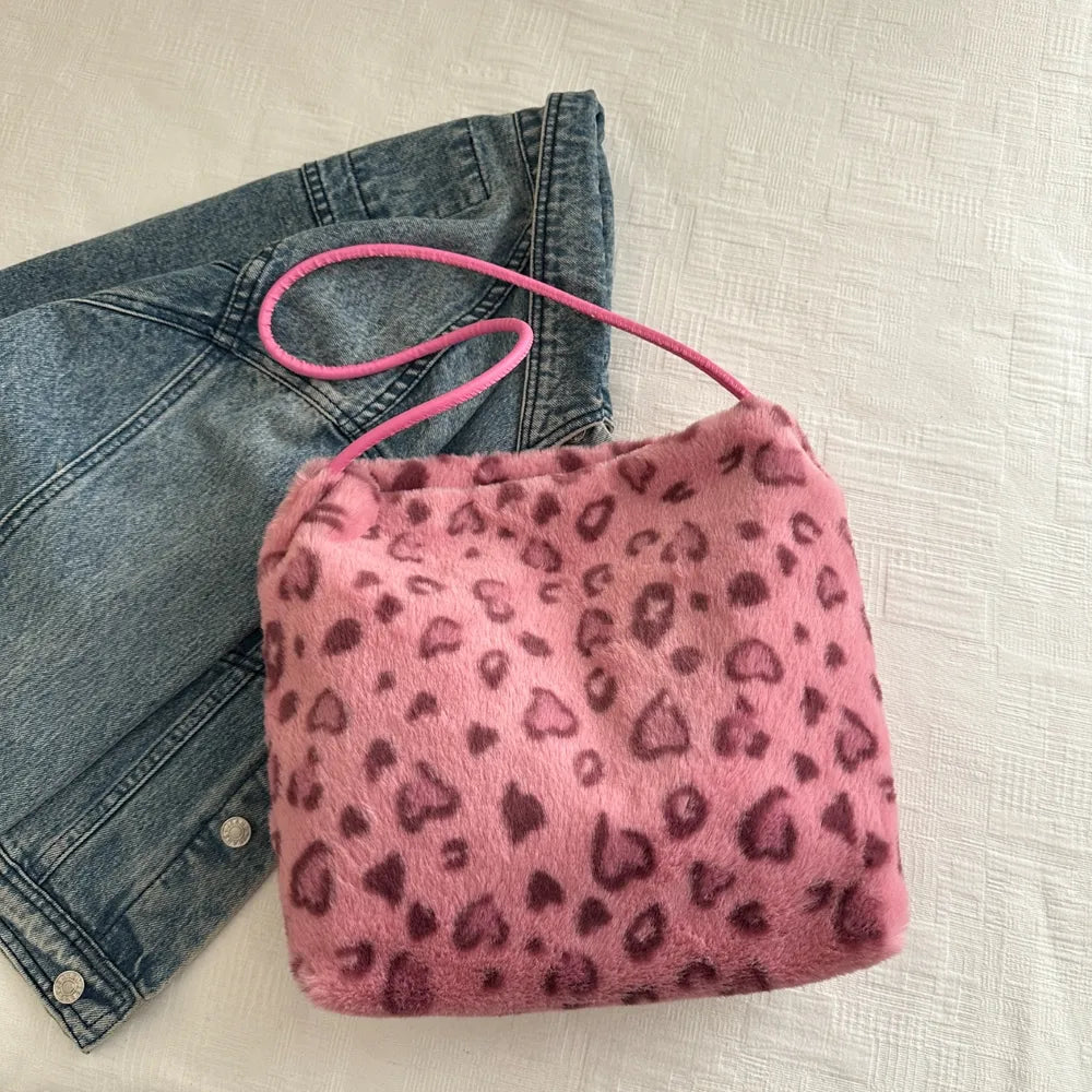 Leopard Furry Shoulder Bag - V.I.P Digital Presence