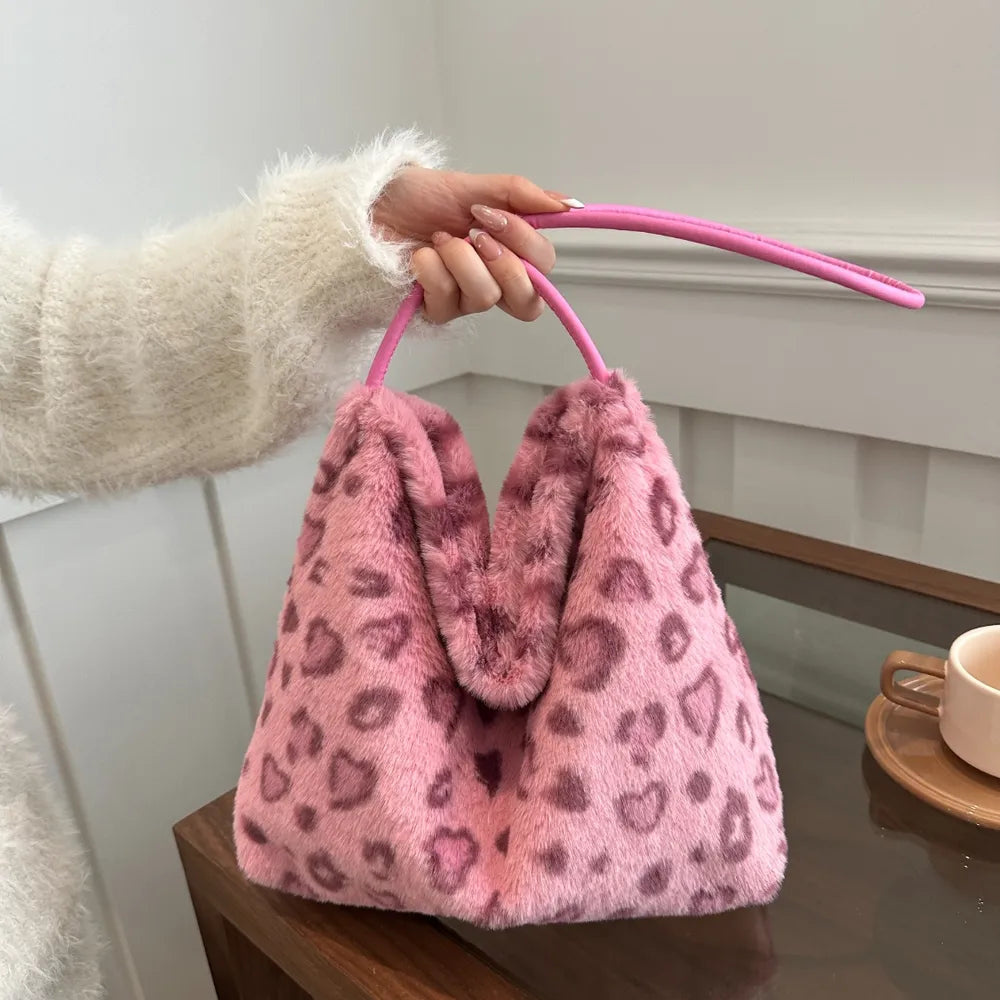 Leopard Furry Shoulder Bag - V.I.P Digital Presence