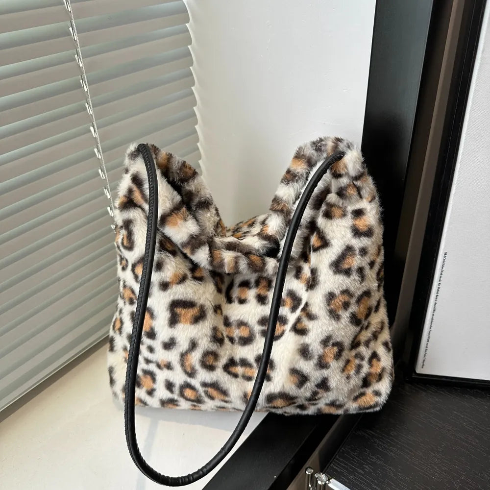 Leopard Furry Shoulder Bag - V.I.P Digital Presence