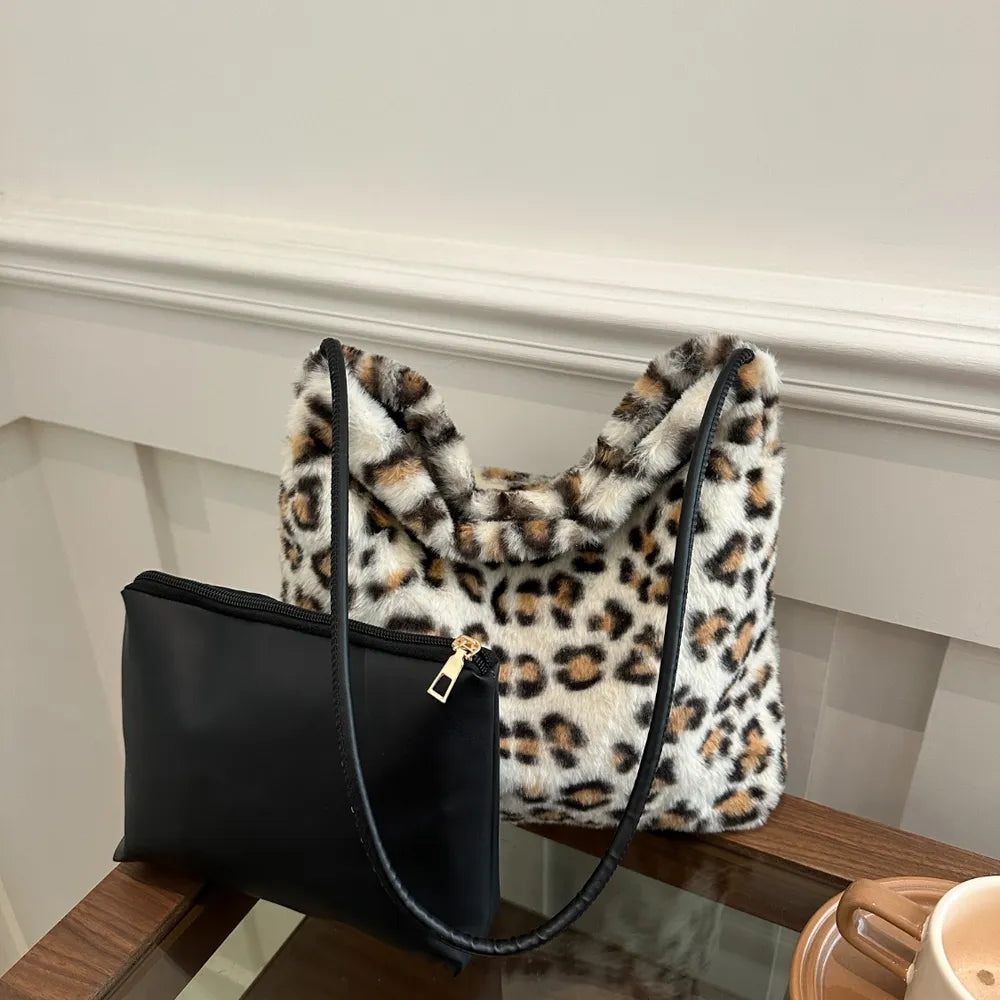 Leopard Furry Shoulder Bag - V.I.P Digital Presence
