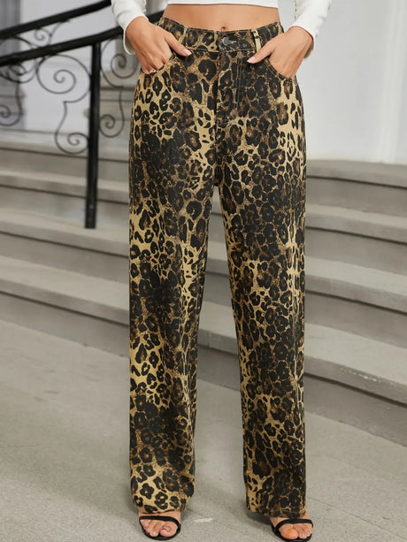 Leopard Jeans with Pockets - V.I.P Digital Presence