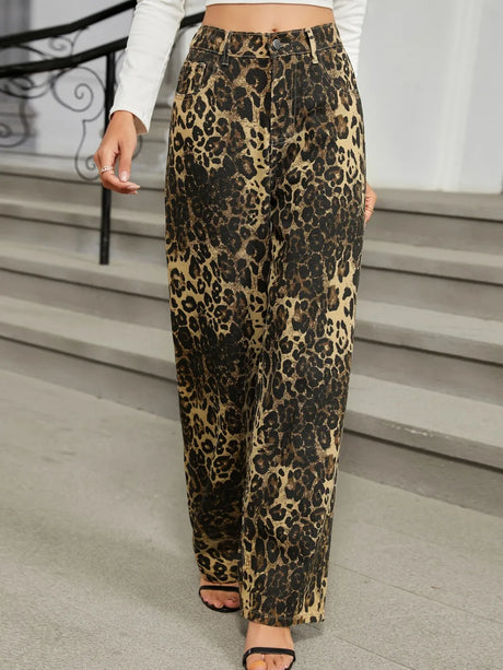 Leopard Jeans with Pockets - V.I.P Digital Presence