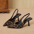 Leopard Point Toe Slingback Pumps - V.I.P Digital Presence