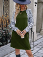 Leopard Round Neck Long Sleeve Dress - V.I.P Digital Presence