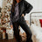 Leopard Round Neck Sweatshirt and Pants Lounge Set - V.I.P Digital Presence