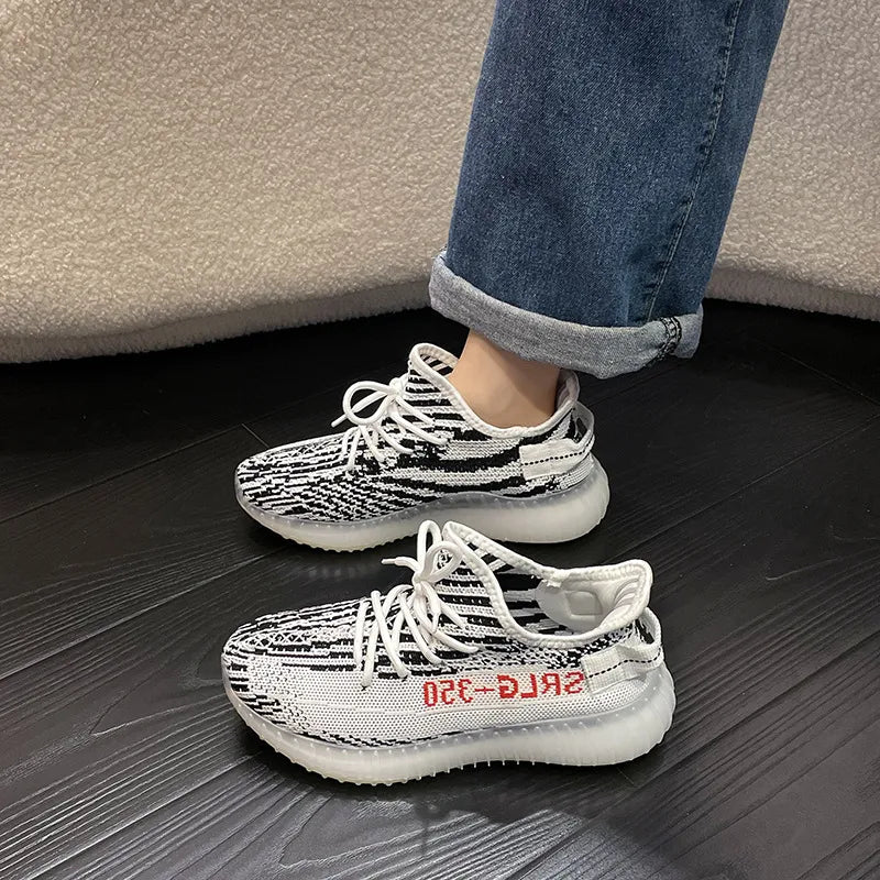 Letter Lace-Up Platform Athletic Shoes - V.I.P Digital Presence