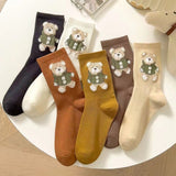 Little Bear Socks, Children's Middle Socks, Spring and Autumn Ins Trendy, Cute, Versatile, Fresh Japanese Coffee Color, Outerwear Long Socks, Autumn and Winter - V.I.P Digital Presence