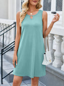 Lovelet Cutout Round Neck Sleeveless Dress - V.I.P Digital Presence