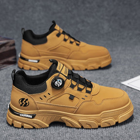 Low cut workwear Martin shoes men's casual leather sneakers trendy shoes men's rotating buttons - V.I.P Digital Presence