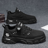 Low cut workwear Martin shoes men's casual leather sneakers trendy shoes men's rotating buttons - V.I.P Digital Presence