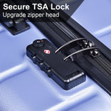 Luggage Suitcase 3 Piece Sets Hardside Carry-on luggage with Spinner Wheels 20"/24"/28" Lavender purple + ABS - V.I.P Digital Presence