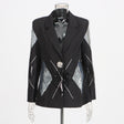 Luxury casual small suit with fashionable patchwork sequin design one button suit jacket for women - V.I.P Digital Presence