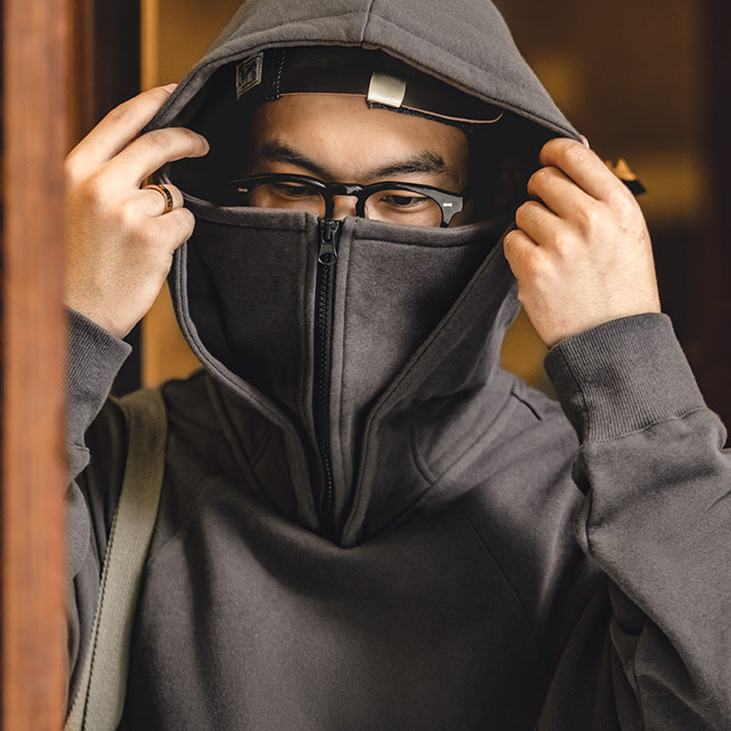 Maden Workwear American Heavyweight Balaclava Hoodie with Zipper High Street Tactical Men's Autumn Coat - V.I.P Digital Presence