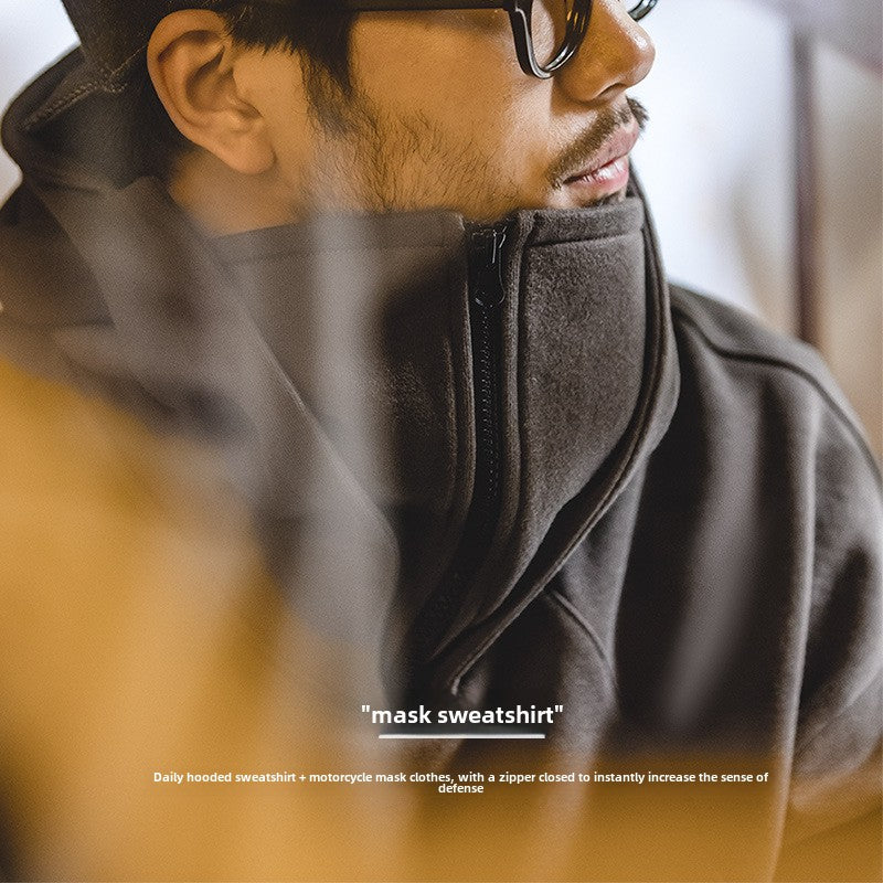 Maden Workwear American Heavyweight Balaclava Hoodie with Zipper High Street Tactical Men's Autumn Coat - V.I.P Digital Presence