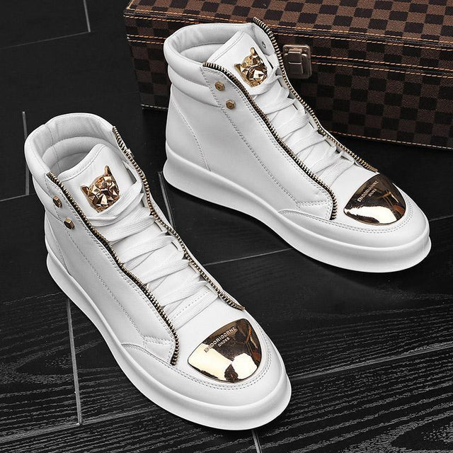 Martin boots men's high top board shoes metal casual leather boots men's Korean version trendy street dance shoes - V.I.P Digital Presence
