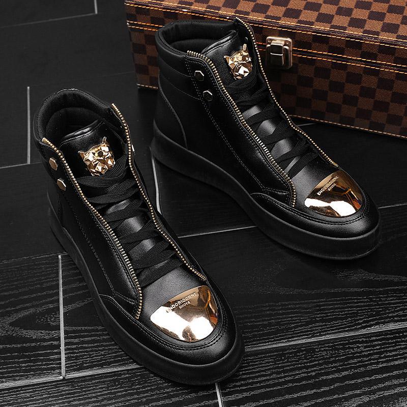 Martin boots men's high top board shoes metal casual leather boots men's Korean version trendy street dance shoes - V.I.P Digital Presence