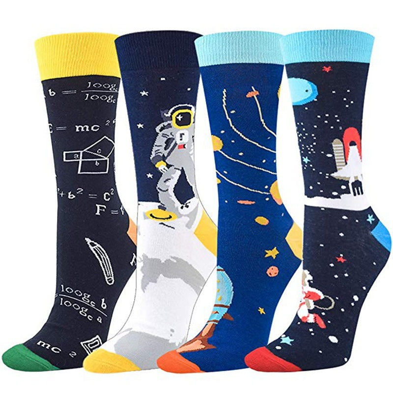 Math Print Men's Socks Space Leisure In Tube Socks Autumn And Winter New Style Cotton Socks Trendy Socks - V.I.P Digital Presence