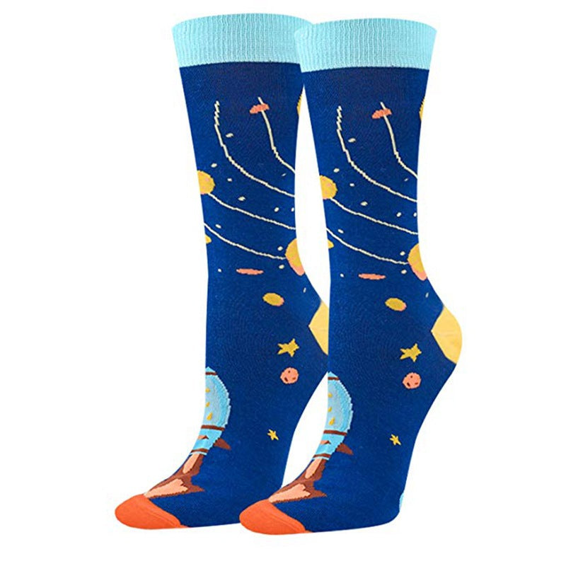 Math Print Men's Socks Space Leisure In Tube Socks Autumn And Winter New Style Cotton Socks Trendy Socks - V.I.P Digital Presence