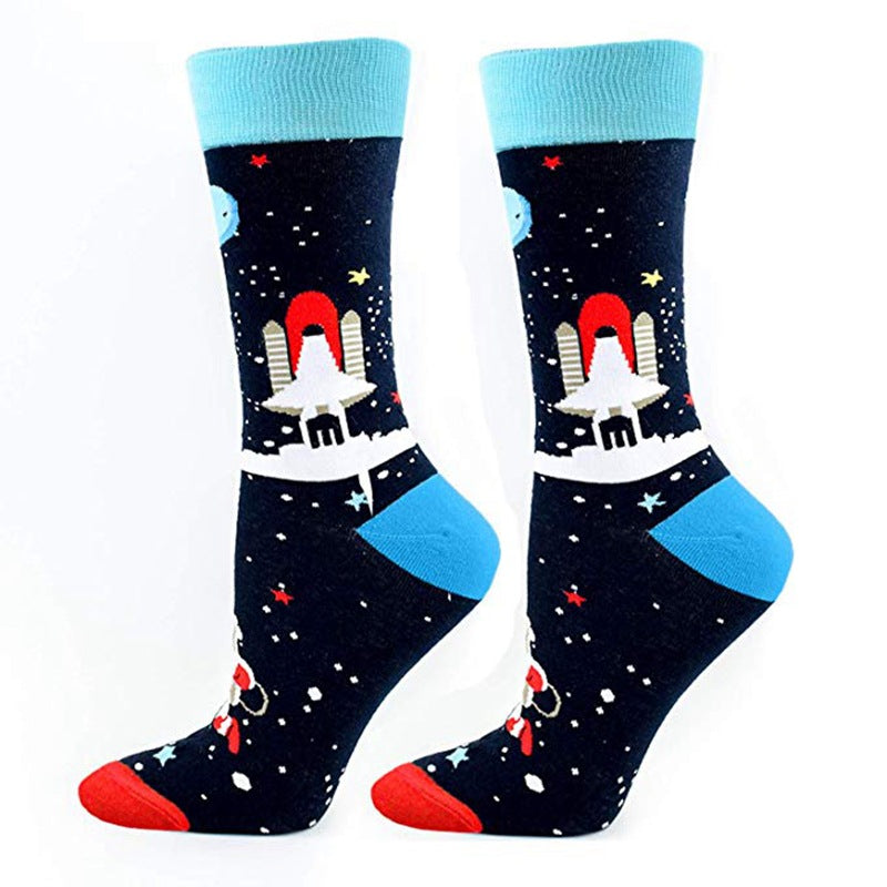 Math Print Men's Socks Space Leisure In Tube Socks Autumn And Winter New Style Cotton Socks Trendy Socks - V.I.P Digital Presence