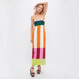 Medium length dress with camisole color blocking - V.I.P Digital Presence