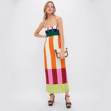 Medium length dress with camisole color blocking - V.I.P Digital Presence