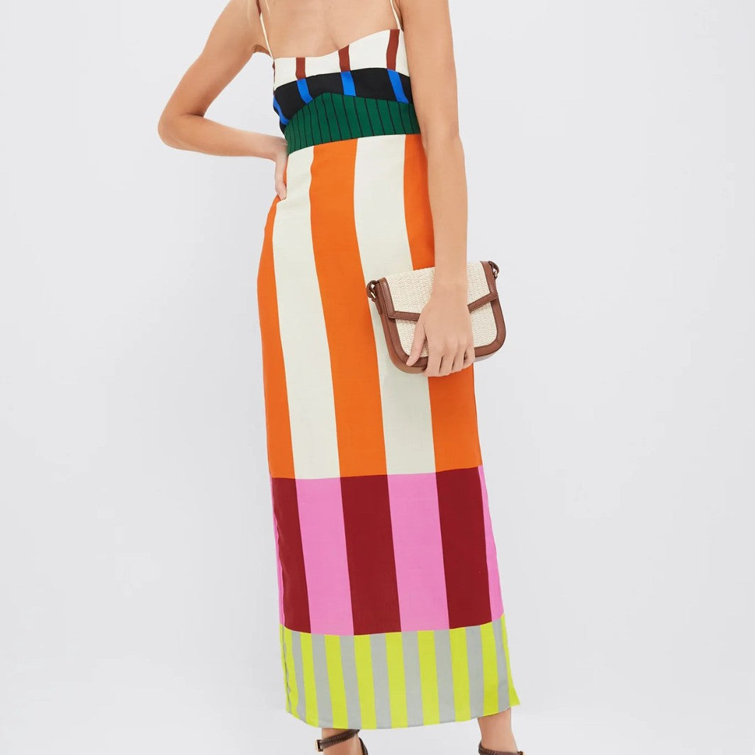 Medium length dress with camisole color blocking - V.I.P Digital Presence