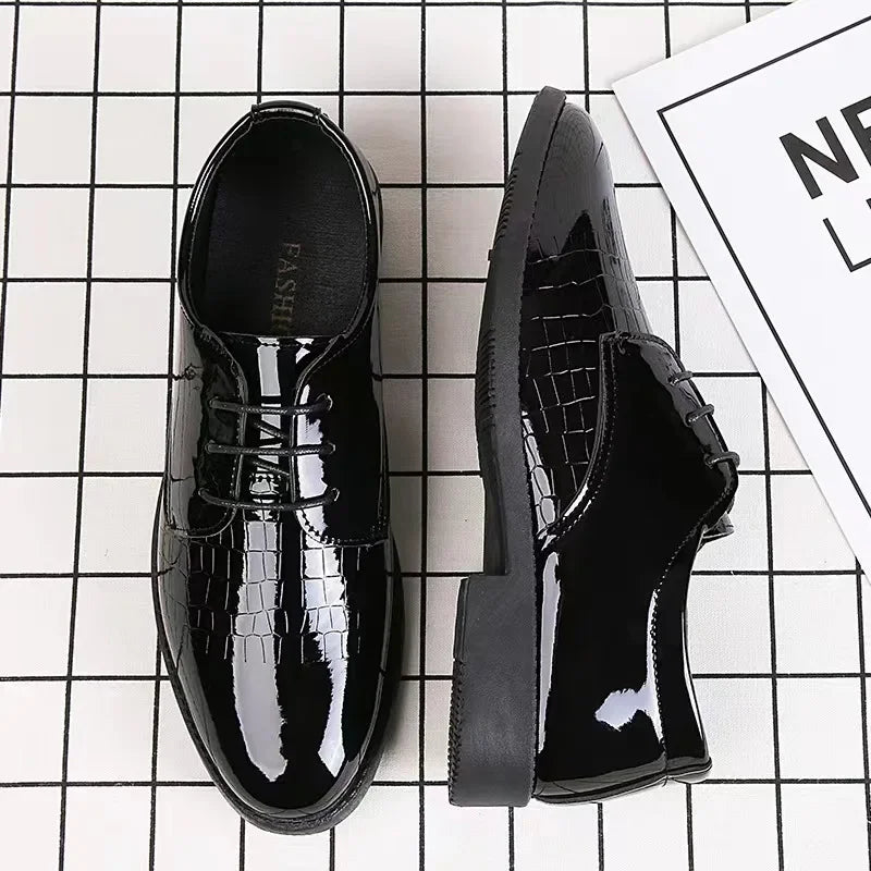 Men Leather Shoes Business Formal Fashion Leather Shoes Korean Style Casual Youth Versatile Men Leather Shoes - V.I.P Digital Presence