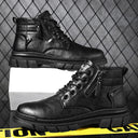 Men Retro Work Ankle Boots Autumn Winter Thick Bottom High Top Casual Boots Leather Boots Chelsea Desert Waterproof  Boots Male - V.I.P Digital Presence