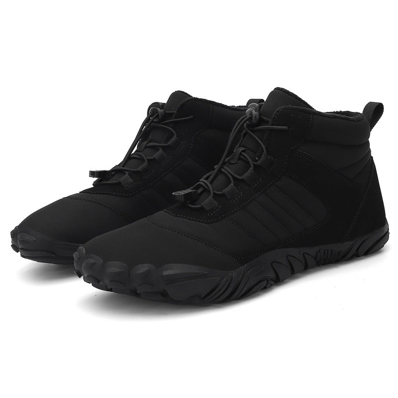 Men's and women's couple's outdoor cotton shoes, non-slip and wear-resistant hiking shoes, warm high-top plus wool boots, cold-resistant hiking shoes - V.I.P Digital Presence