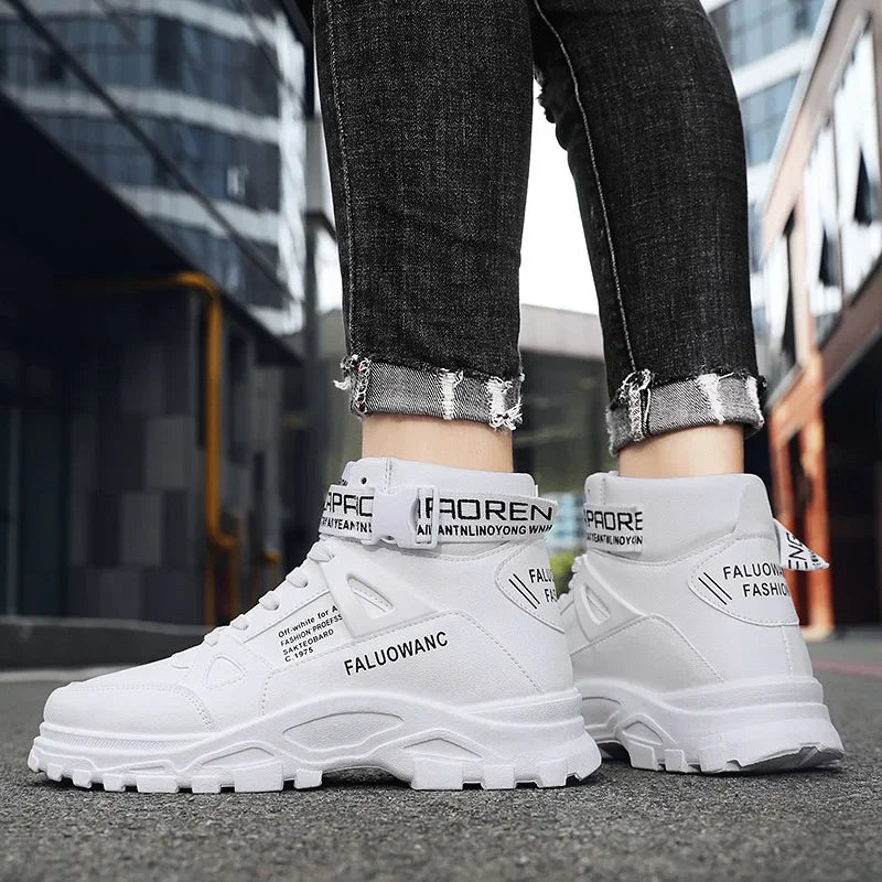 Men's Boots New Casual Fashion Men's Ankle Boots  Retro Sports Platform Sole Heightening Ankle Men Boots Lace-up Shoes for Men - V.I.P Digital Presence