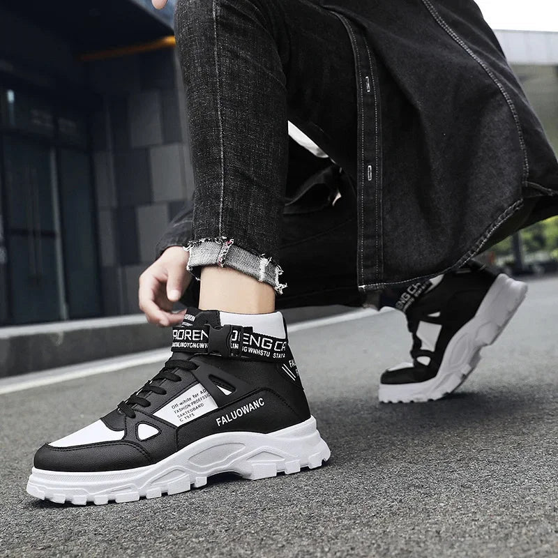 Men's Boots New Casual Fashion Men's Ankle Boots  Retro Sports Platform Sole Heightening Ankle Men Boots Lace-up Shoes for Men - V.I.P Digital Presence