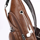 Men's Crossbody Bags Men's USB Chest Bag Designer Messenger bag Leather Shoulder Bags Diagonal Package - V.I.P Digital Presence