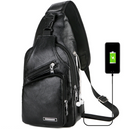 Men's Crossbody Bags Men's USB Chest Bag Designer Messenger bag Leather Shoulder Bags Diagonal Package - V.I.P Digital Presence