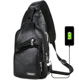 Men's Crossbody Bags Men's USB Chest Bag Designer Messenger bag Leather Shoulder Bags Diagonal Package - V.I.P Digital Presence